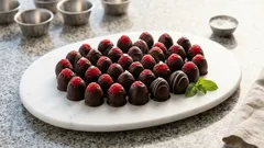 Frambuesas bañadas en chocolate negro: el postre rápido que queda de vitrina