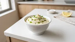 Mayonesa de yogur casera en 5 minutos: cremosa, liviana y perfecta para ensaladas